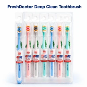 A fresh, deep-clean toothbrush with soft bristles, designed for effective dental hygiene.