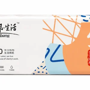 A package of toilet paper featuring Chinese writing on the label, showcasing its brand and product information.