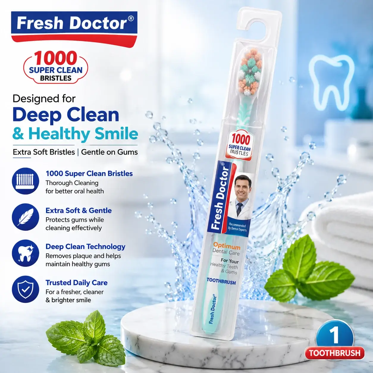 Fresh Doctor 1000 Super Clean Bristles Toothbrush
