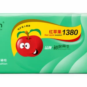 Hudidan Apple baby diapers displayed in a colorful packaging, showcasing their design and branding for parents.