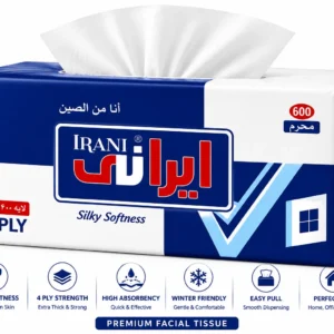 Irani Premium 4-Ply Silky Soft Facial Tissue Paper (600 Sheets) white hero product image