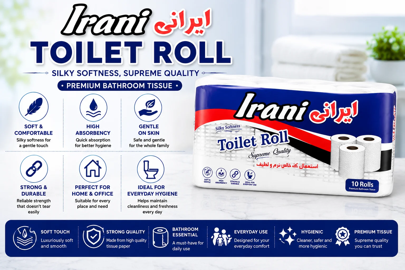 Irani Premium Toilet Roll Pack Features Infographic