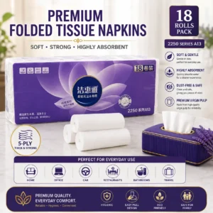 Jiehuiya Premium Bathroom Tissue Rolls 18 Pack Hero Produt Image