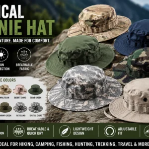 Tactical Boone hat displayed in various colors, showcasing its versatile design and style options.
